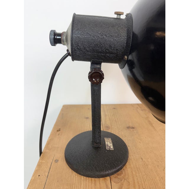 Vintage Industrial Black Enamel Table Lamp from EB, 1950s For Sale - Image 13 of 17
