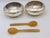 Silver Silver-Plated Sugar Bowls With Carved Horn Spoons Engraved "K"- Pair For Sale - Image 8 of 9