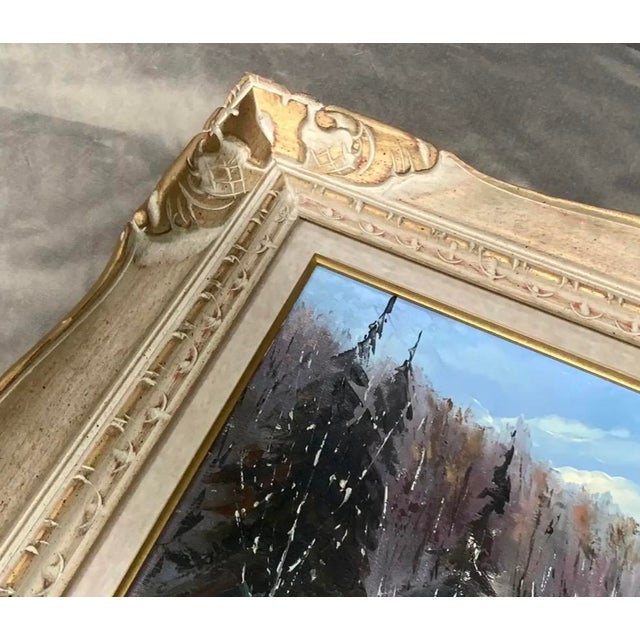 Fernand Gaulin Signed Winter Landscape Oil Painting, 1973 For Sale - Image 13 of 17