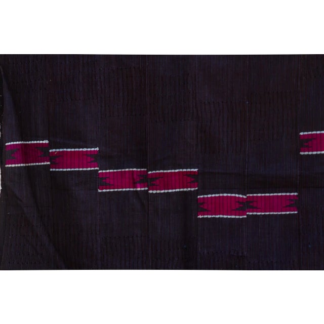 Vintage Burgundy Ghanian Kente Throw For Sale - Image 4 of 6