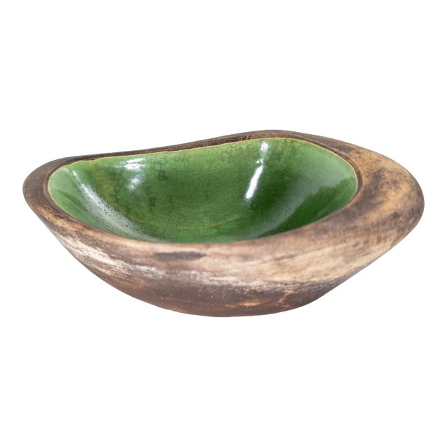 Mid-Century Modern California Art Pottery Bowl, Signed For Sale