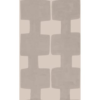 Sample - Modern Blocks Wallpaper by Paule Marrot in Sandstone For Sale