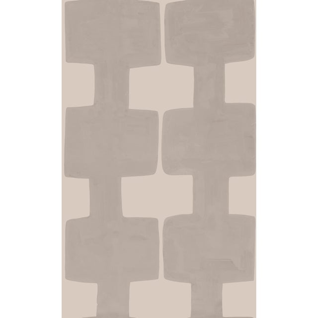Sample - Modern Blocks Wallpaper by Paule Marrot in Sandstone For Sale