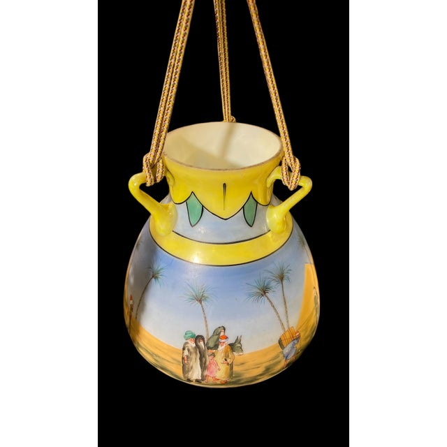 Mid 20th Century Hand-Painted Glass Islamic Mosque Lamp For Sale - Image 10 of 12