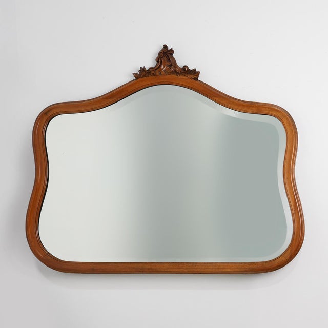 Belgian Louis XV Style Carved Oak Mirror, 1950s For Sale - Image 11 of 11