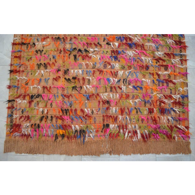 Handwoven Turkish Kilim Rug Anatolia Rug Antique Curtain - 6′7″ X 11′6″ For Sale - Image 12 of 16