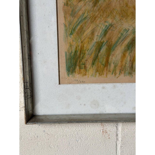 White Chr. Passmann Pastoral Landscape Drawing Vintage Mid-Century Modern 1960s For Sale - Image 8 of 8