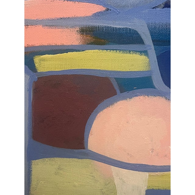 Contemporary “Seaglass,” Colorful Modern Abstract Geometric Acrylic Painting on Stretched Canvas, Signed, Dated For Sale - Image 3 of 5