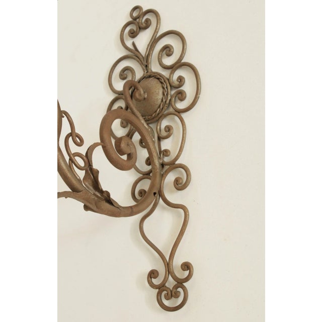 Vintage Italian Wrought Iron Wall Sconce For Sale - Image 10 of 12