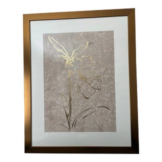 Gold Foil Watercolor Artwork by Chelsea House For Sale