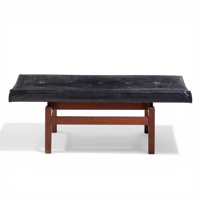 Jens Risom Mid Century Bench This bench measures: 41.25 wide x 18.25 deep x 16.5 high, with a seat height/chair clearance...