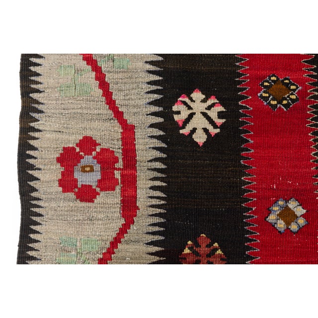 Turkish Oversize Vintage Anatolian Kilim Rug For Sale - Image 3 of 10