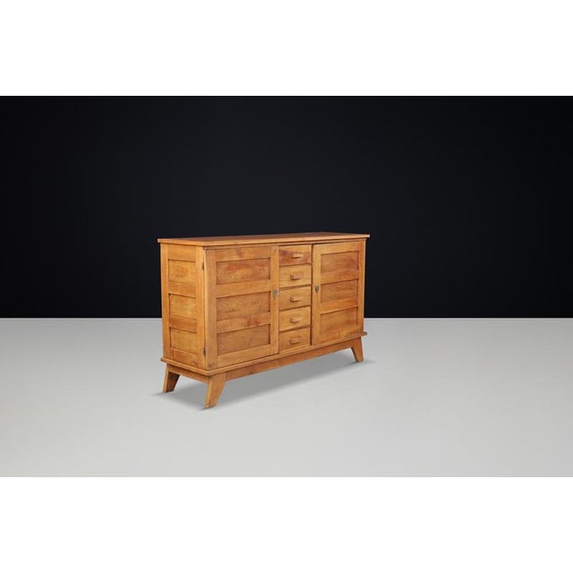 Gold Oak Sideboard from René Gabriel, France, 1940s For Sale - Image 8 of 10