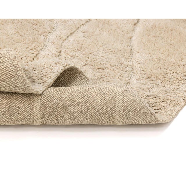 Contemporary Oversize Asymmetrical Diamond Hand-Knotted Wool Rug | 12'9" X 10'5" | One of a Kind For Sale - Image 3 of 8