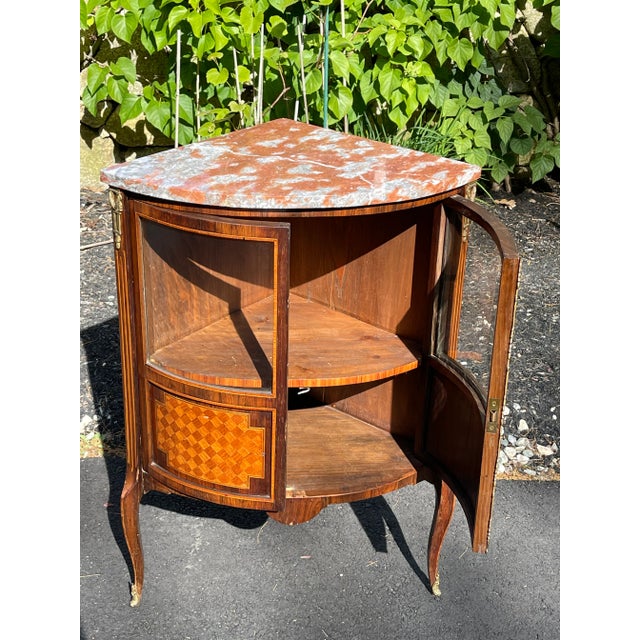 19th Century French Corner Cabinet With Marble Top For Sale In Boston - Image 6 of 9