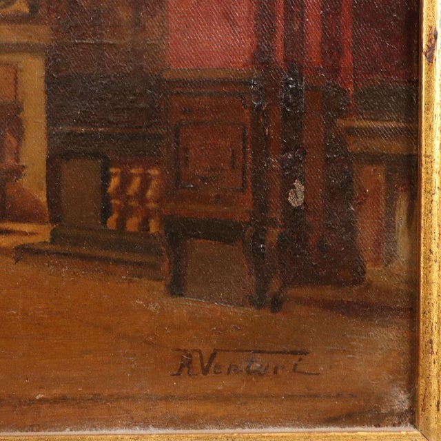 Interior of a Church, Oil on Canvas For Sale - Image 8 of 12