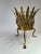Acanthus leaf gilt metal planter. Add style and grand flair to your favorite plant in your home.