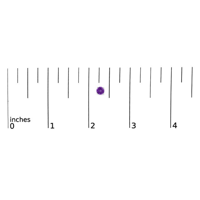 Early 21st Century 14K White Gold 5X5MM Round Purple Amethyst Solitaire Stud Earrings For Sale - Image 5 of 5