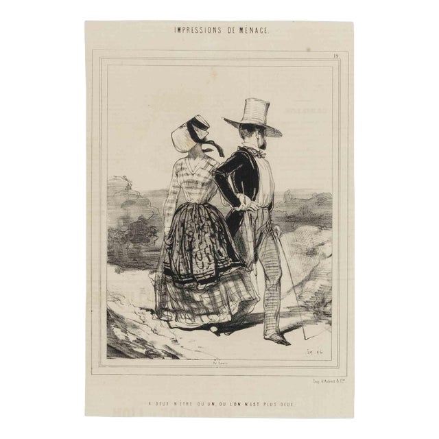 Paul Gavarni, Impressions of Ménage, Plate 19, Mid-19th Century, Lithograph For Sale