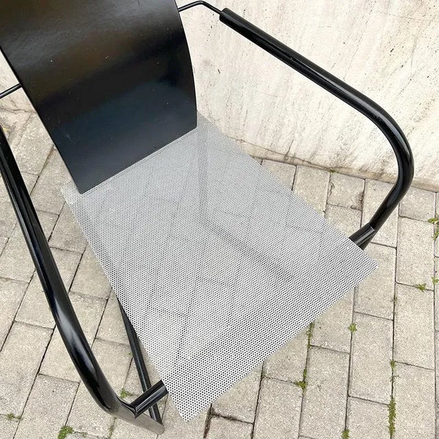 Metal Italian Highback Chair, 1980s For Sale - Image 7 of 12