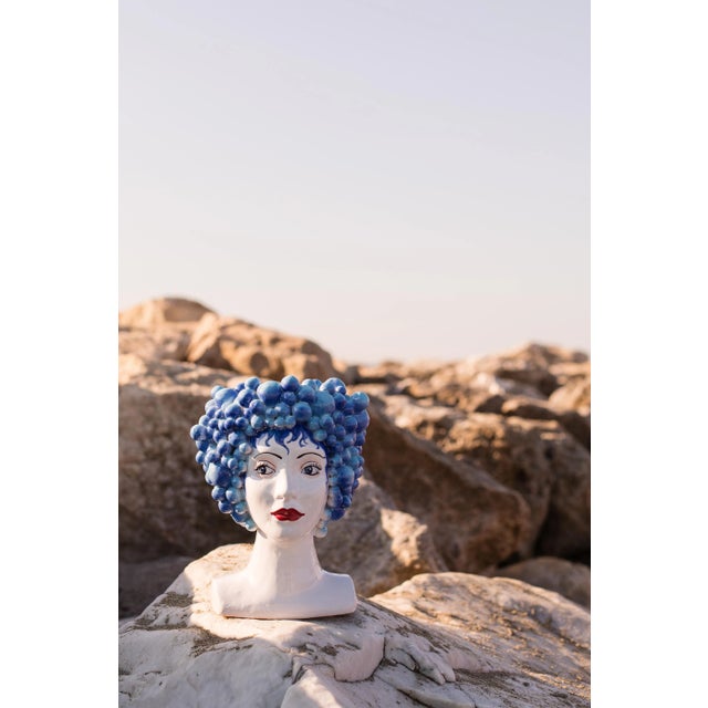 Italian VIETRI Sicilian Heads Bubbles Head Sculpture For Sale - Image 3 of 6