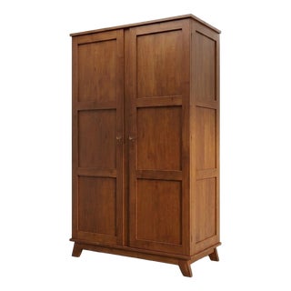 Mid-Century Modern French Wardrobe in Oak by René Gabriel, 1945 For Sale