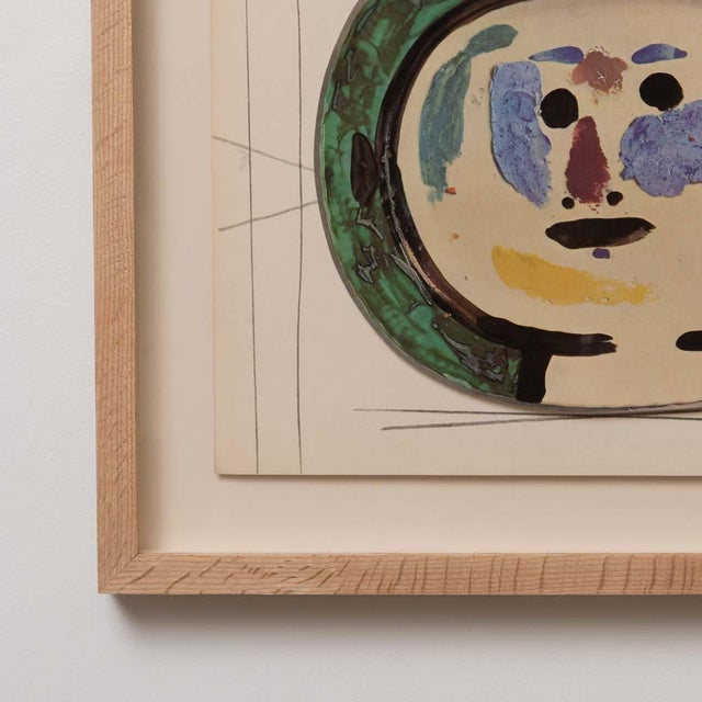 Wood 1948 Framed Lithographic Plate, Céramiques De Picasso For Sale - Image 7 of 8
