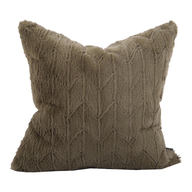 20 x 20 Angora Moss Pillow - Down Alternative Insert For Sale