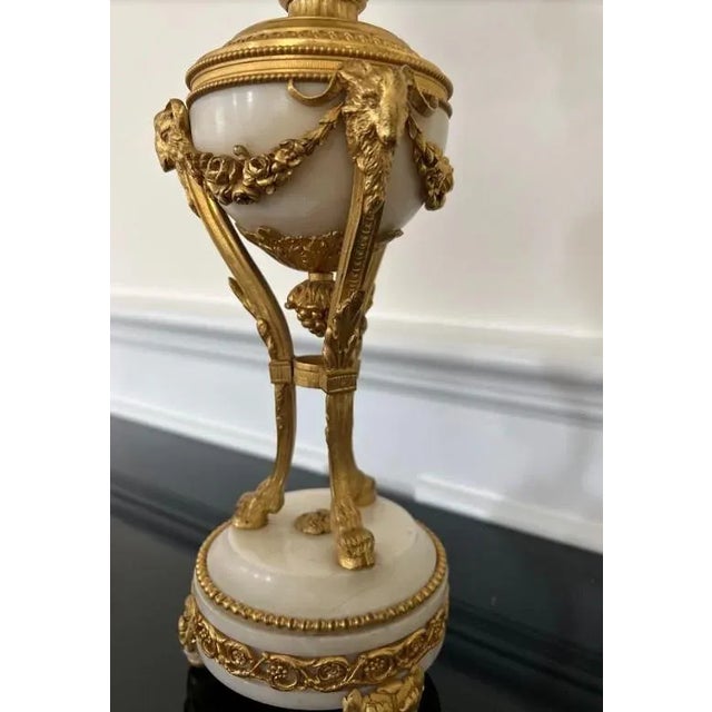 Antique French, Second Empire Bronze Guilt Four-Light Candelabra - Pair For Sale In New York - Image 6 of 7