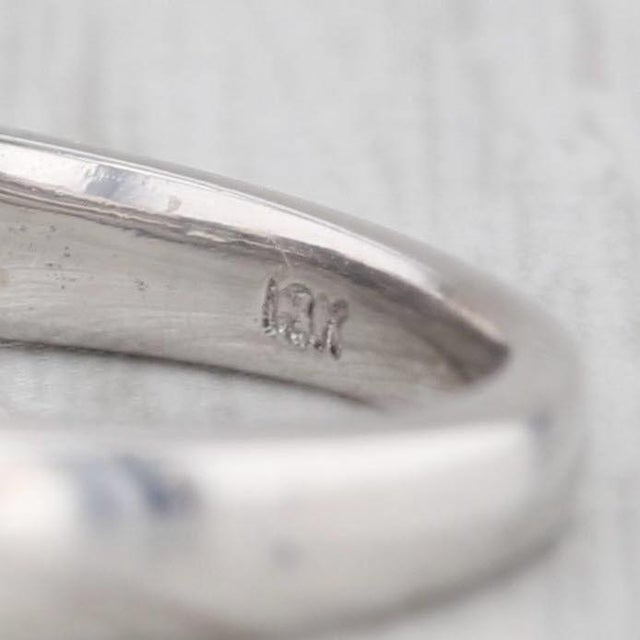 2010s 0.20ctw Princess Solitaire Wedding Band Stackable Ring Size 6.5 18k White Gold For Sale - Image 5 of 8