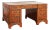 19th Century Victorian Red Chinoiserie Faux Bamboo English Partners Desk For Sale