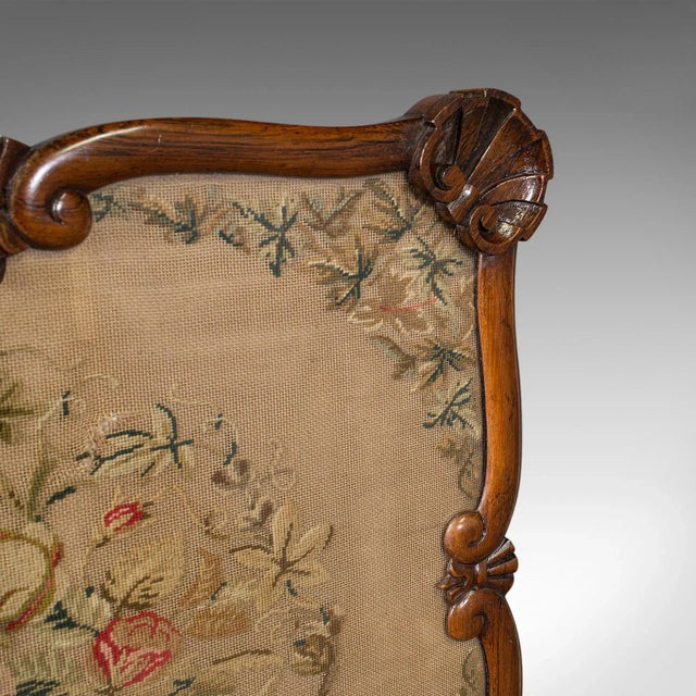 1820s Antique Regency English Adjustable Fireside Pole Screen For Sale - Image 9 of 13