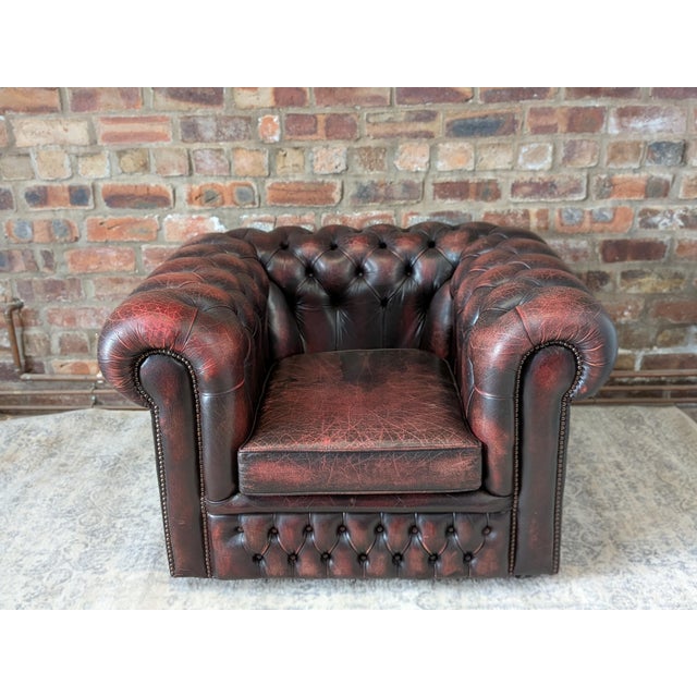 Chesterfield Club Chair in Leather For Sale - Image 13 of 14