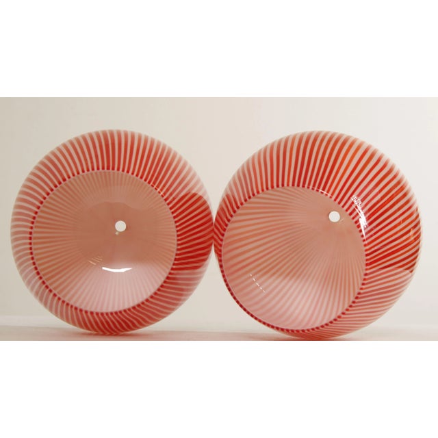 Glass Mid Century Italian Pendent Light Art Glass Shades - A Pair For Sale - Image 7 of 12