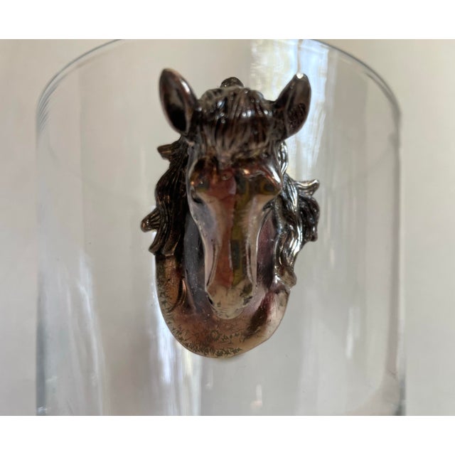Late 20th Century Arthur Court Equestrian Horse Head Glass Ice Bucket For Sale - Image 5 of 8