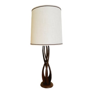 1960s Mid-Century Sculptural Wood Lamp