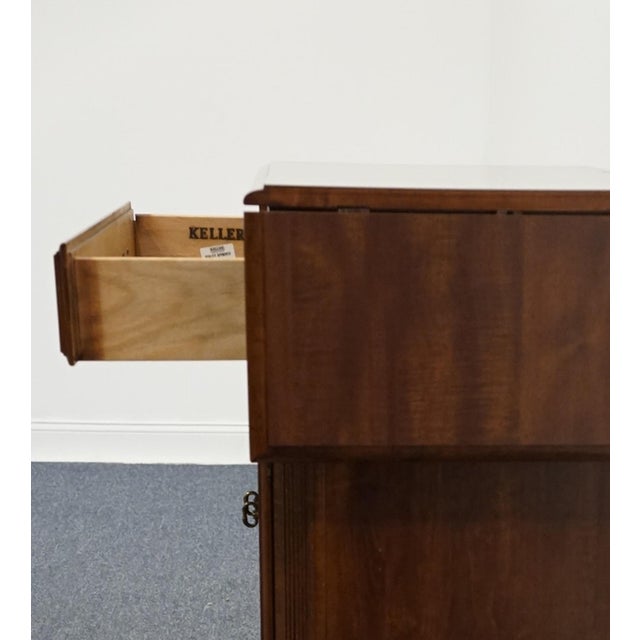 Late 20th Century Keller Furniture Solid Cherry Traditional Style 42" Drop Leaf Server Buffet For Sale - Image 5 of 12