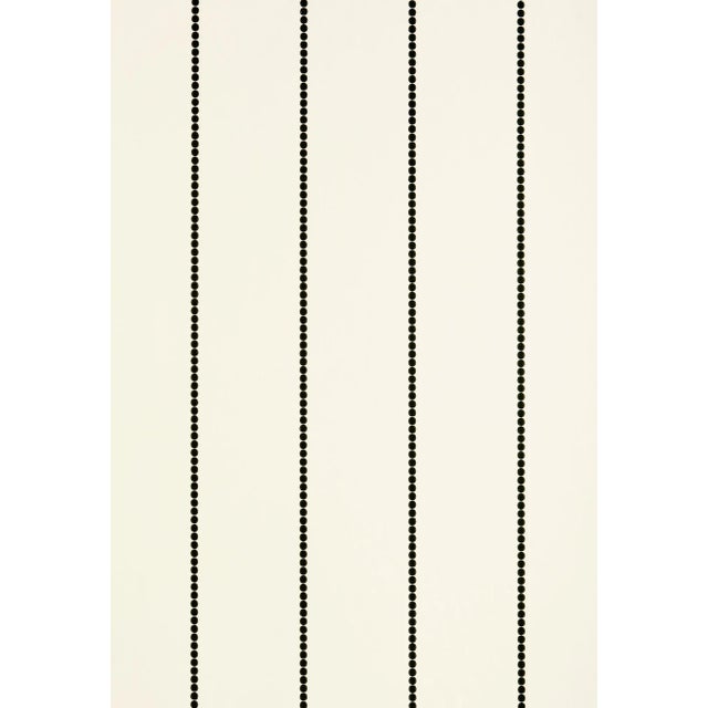 Sample - Schumacher Gabrielle Stripe Wallpaper in Graphite For Sale