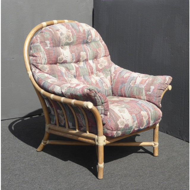 Vintage McGuire Bamboo Rattan Accent Lounge Chairs W ...
