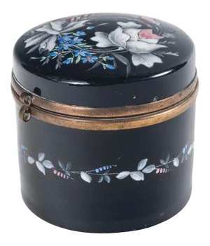 Late 19th Century French Opaline Enameled Glass Vanity Box
