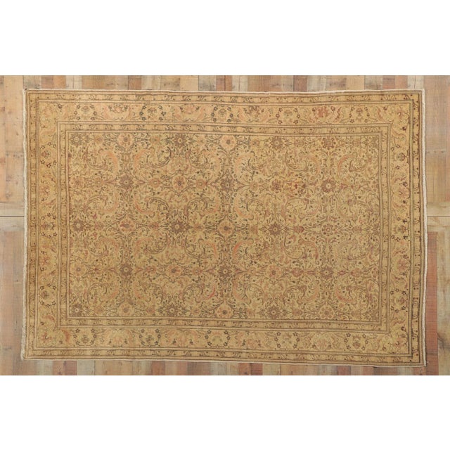 Tan Vintage Turkish Sivas Rug - 06'04 X 09'03 For Sale - Image 8 of 10