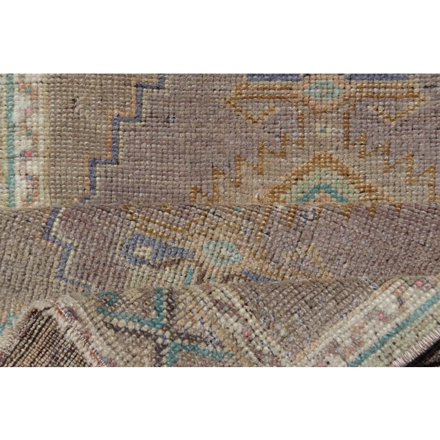 Purple Vintage Turkish Oushak Rug With All-Over Sub-Geometric Medallion Design For Sale - Image 8 of 8