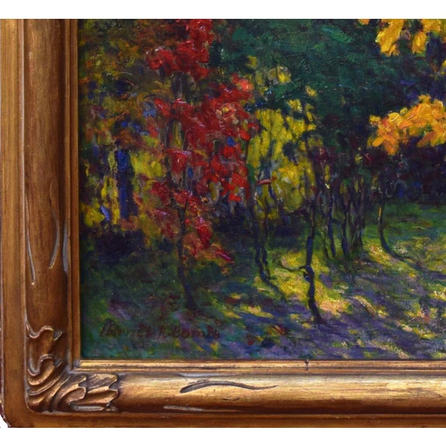 Green Exceptional Antique Large New England Fall Landscape Painting by Harriet Randall Lumis For Sale - Image 8 of 10