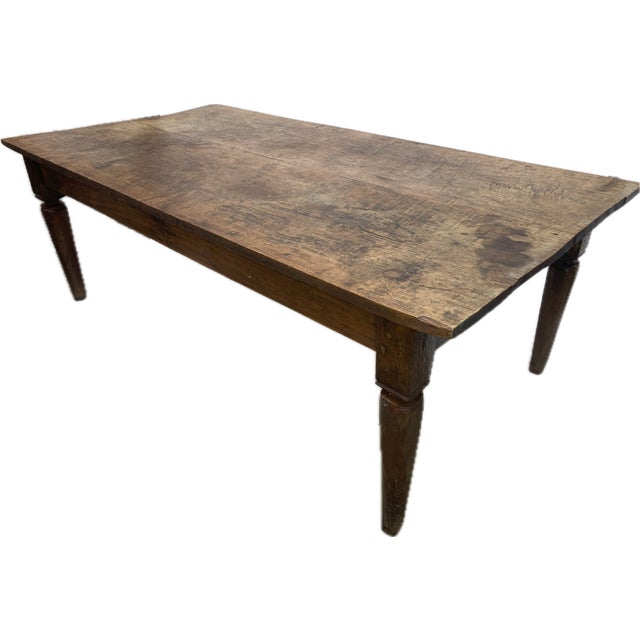 19th Century Antique 19th Century Scandinavian Oak Farm Table – 92" X 47" For Sale - Image 5 of 6