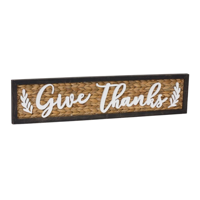 Bring warmth and gratitude into your home this fall with our Woven "Give Thanks" Sign. Perfect for the Thanksgiving...