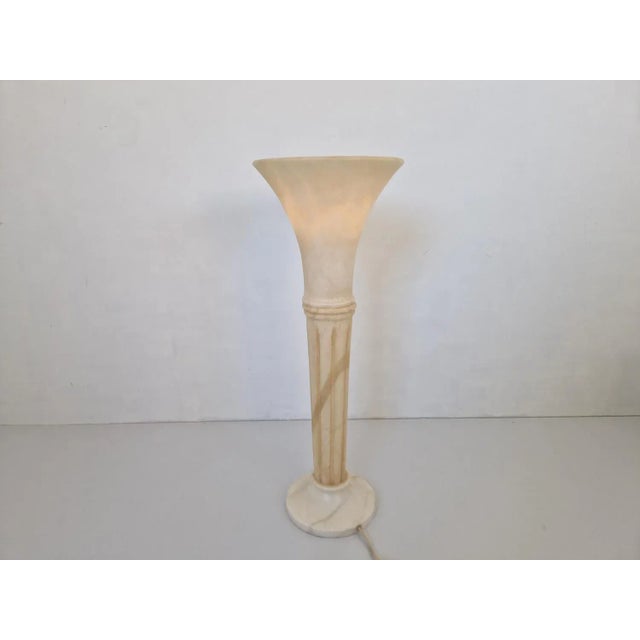 Beige Alabaster Table Lamp, 1970s For Sale - Image 8 of 8