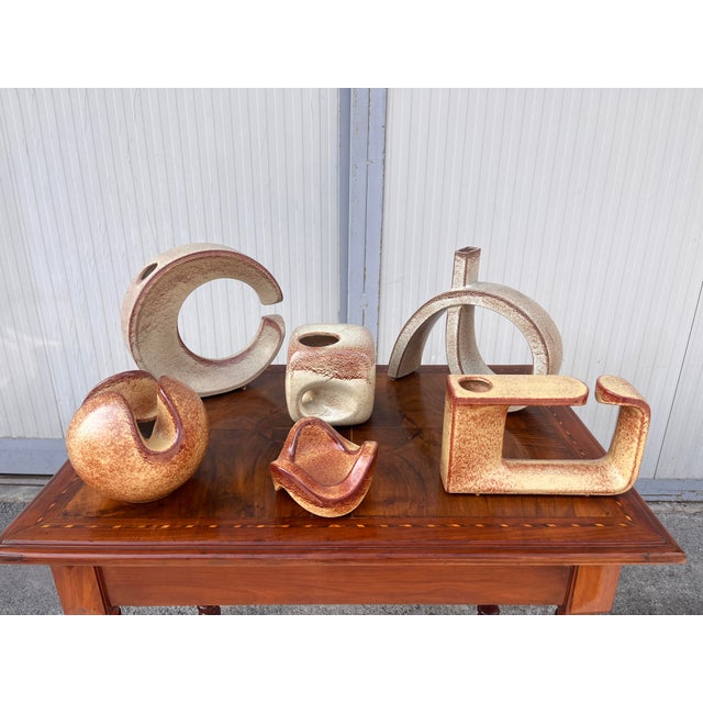 Ceramic Vintage Ceramics by Roberto Rigon for Bertoncello, 1960s, Set of 6 For Sale - Image 7 of 14