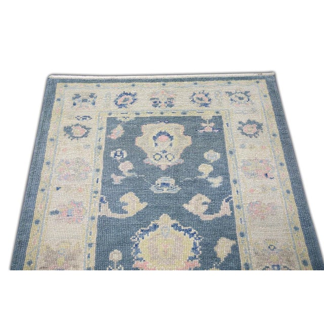 Oriental Hand Knotted Rug Turkish Oushak 3'1" x 4'10" For Sale - Image 4 of 5