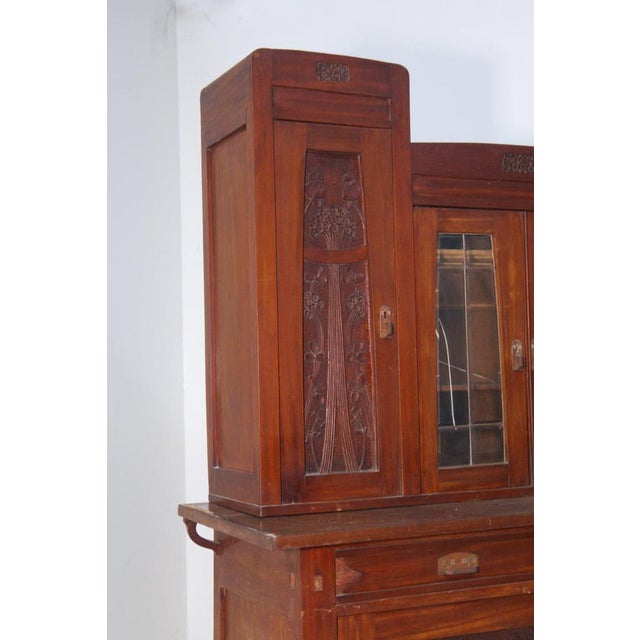 1900 - 1909 Art Nouveau Italian Buffet Cabinet with Glass Doors, 1905 For Sale - Image 5 of 14