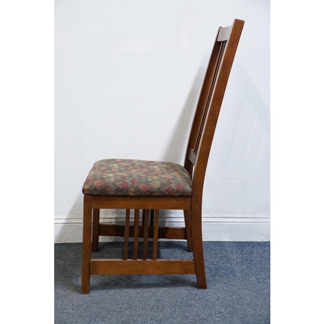 Late 20th Century Nichols & Stone Quarter Sawn Oak Mission Style Arts & Crafts Dining Side Chair 4033-0461 For Sale - Image 5 of 10